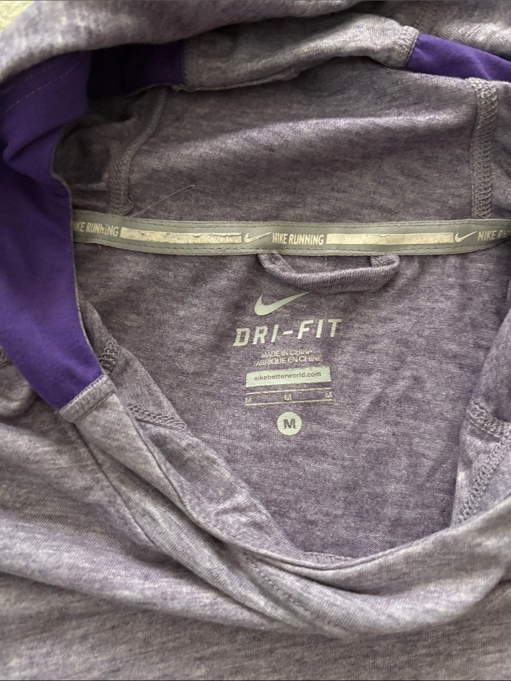 Nike Purple Lightweight Hooded Long Sleeve Top